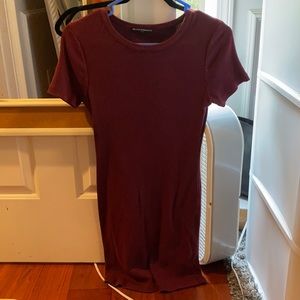Brandy Melville ribbed maroon dress